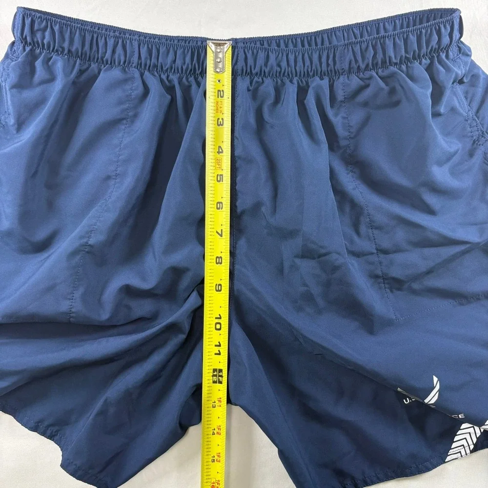 US Air Force PT Shorts Mens Medium Navy Blue Reflective Military‎ Athletic Gym